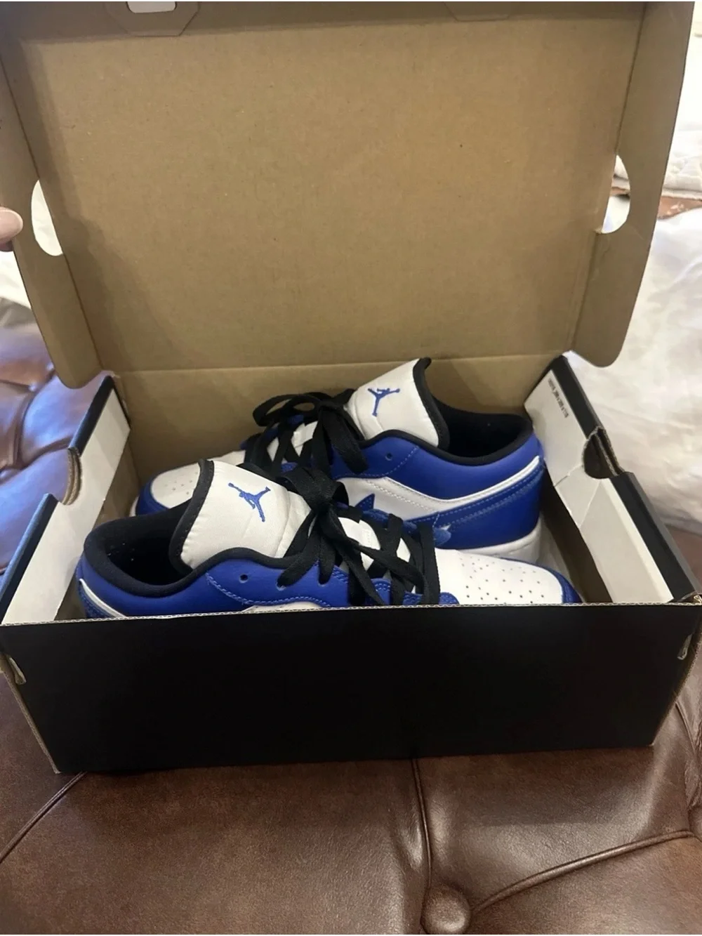Air Jordan Men’s 6.5Y Low-Top Sneakers in Royal Blue/White